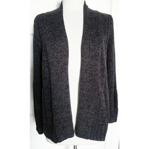 Linda Matthews Gray open front Cardigan